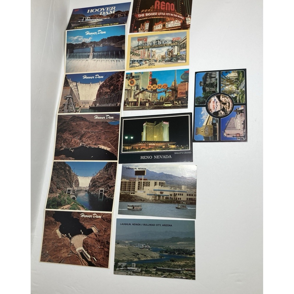Vintage Nevada Postcard Lot  Multi Hoover Dam Reno Laughlin Souvenirs